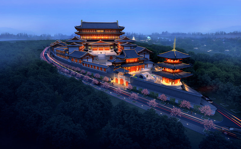 Planning and design of Baoqing temple in Xianghe0