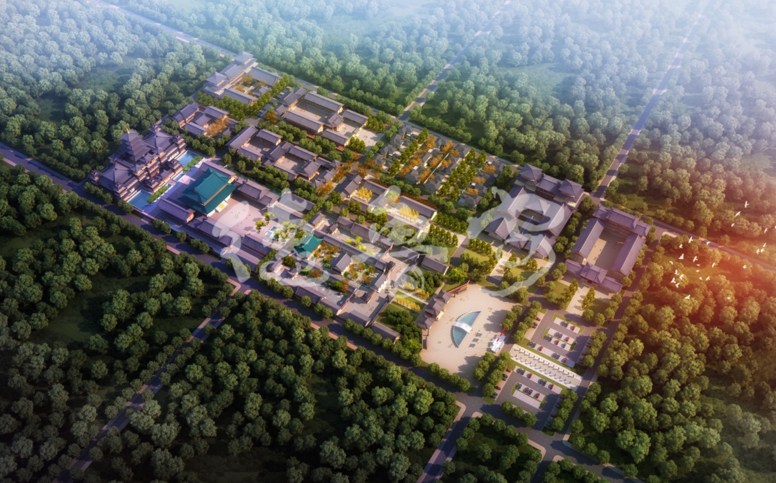Master plan of Mingxiu temple in Taiyuan Shanxi Province