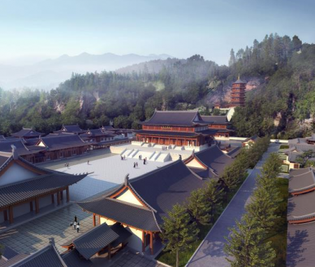What are the links between the construction of temples from land acquisition to formal use?